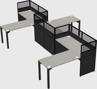 L-shape cubicles