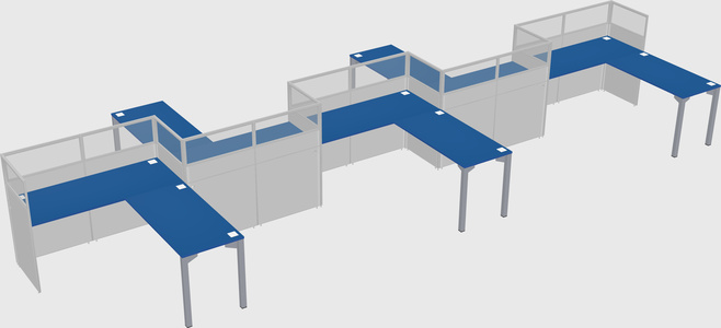 L-shape cubicles