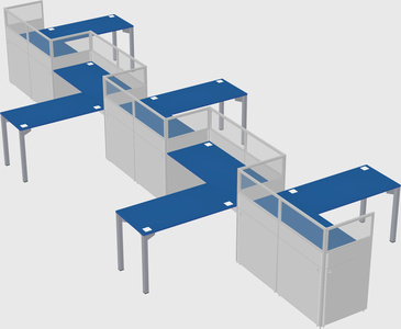 L-shape cubicles