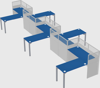 L-shape cubicles