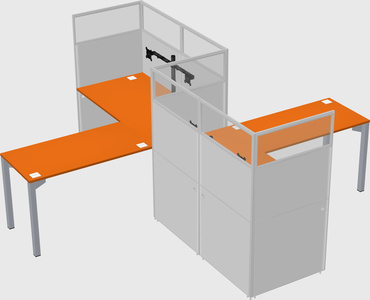 L-shape cubicles
