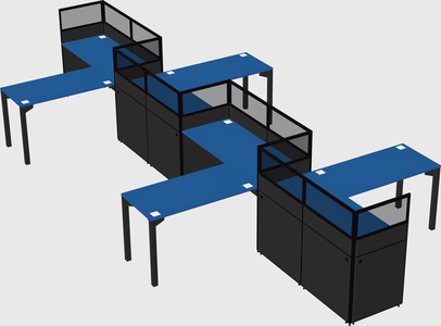 L-shape cubicles