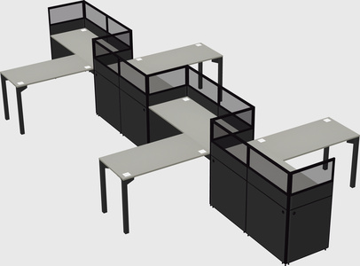 L-shape cubicles