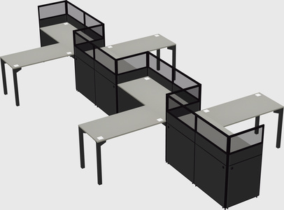 L-shape cubicles