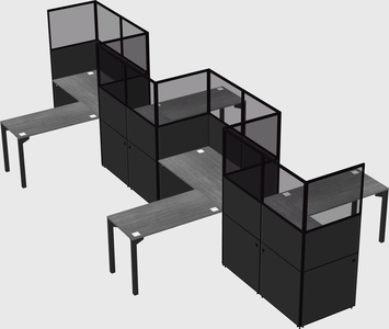 L-shape cubicles