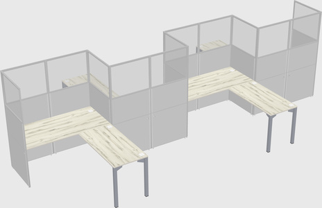 L-shape cubicles