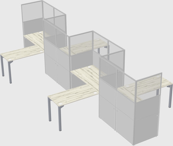 L-shape cubicles
