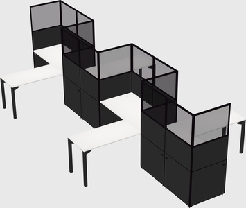 L-shape cubicles