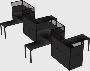L-shape cubicles