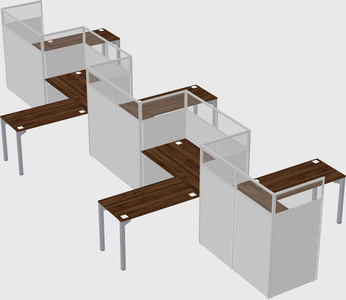 L-shape cubicles