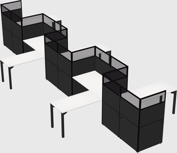 L-shape cubicles