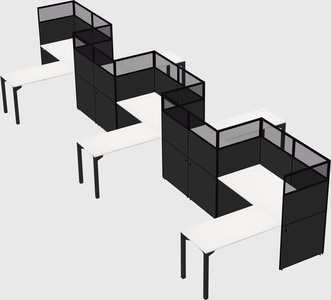 L-shape cubicles