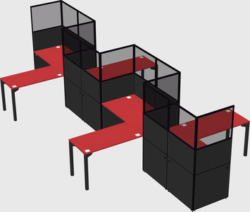 L-shape cubicles