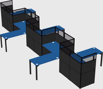 L-shape cubicles