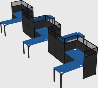 L-shape cubicles