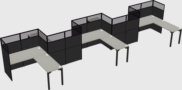 L-shape cubicles