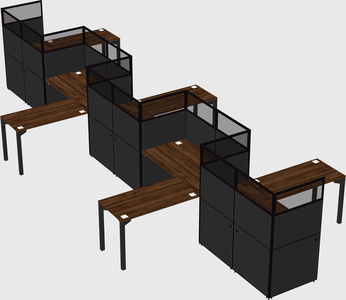 L-shape cubicles