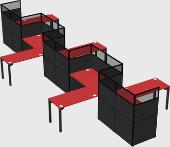 L-shape cubicles
