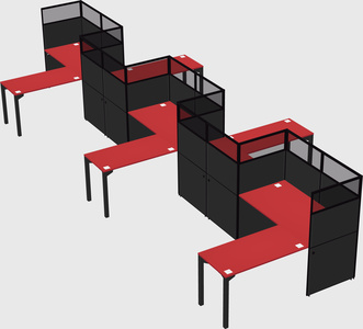 L-shape cubicles