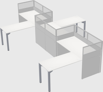 L-shape cubicles