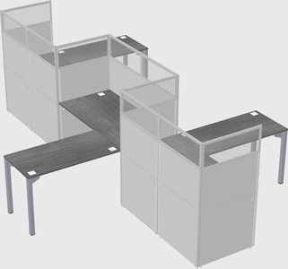 L-shape cubicles