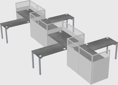 L-shape cubicles
