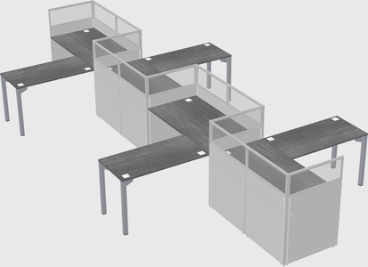L-shape cubicles