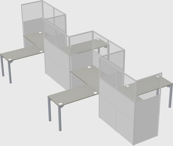 L-shape cubicles
