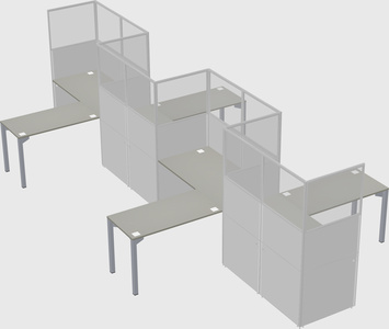 L-shape cubicles