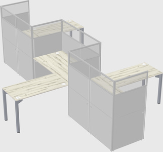 L-shape cubicles
