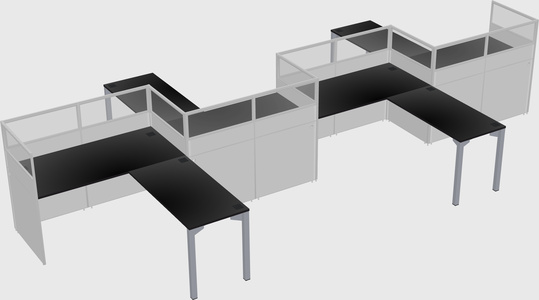 L-shape cubicles