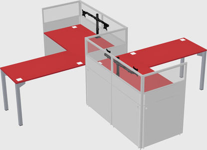 L-shape cubicles