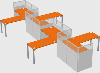 L-shape cubicles