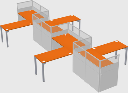 L-shape cubicles