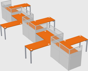 L-shape cubicles