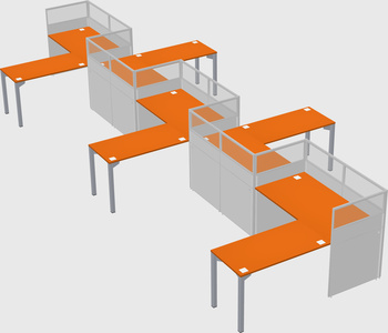 L-shape cubicles