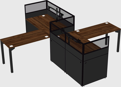 L-shape cubicles