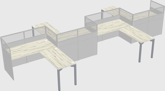 L-shape cubicles
