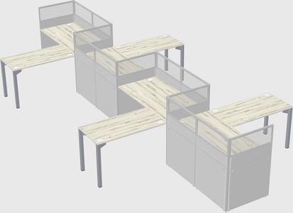 L-shape cubicles