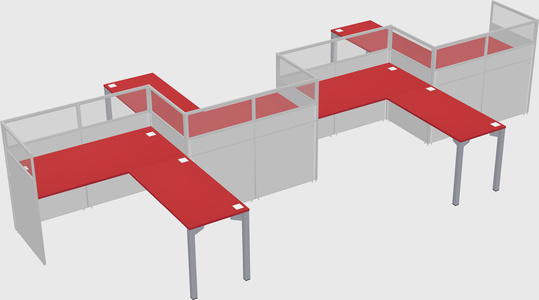 L-shape cubicles