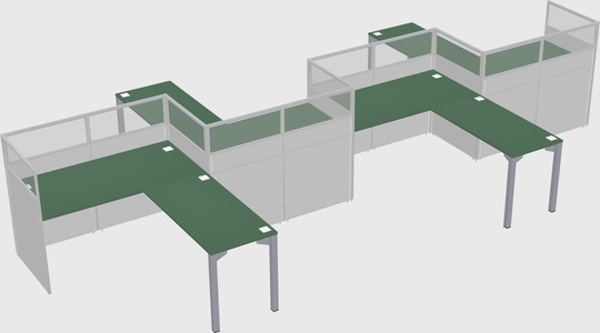 L-shape cubicles