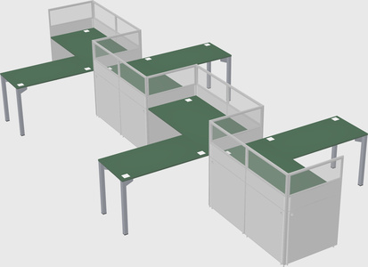 L-shape cubicles