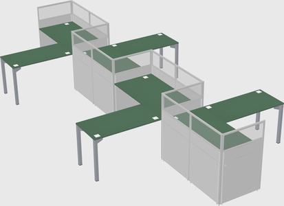 L-shape cubicles