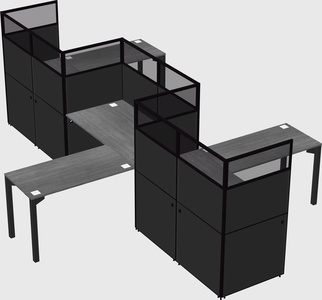 L-shape cubicles