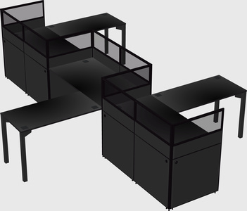 L-shape cubicles