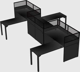 L-shape cubicles