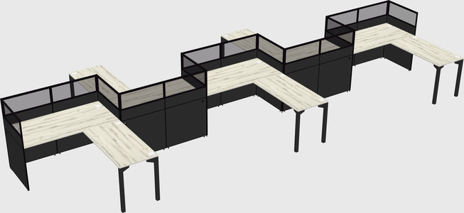 L-shape cubicles