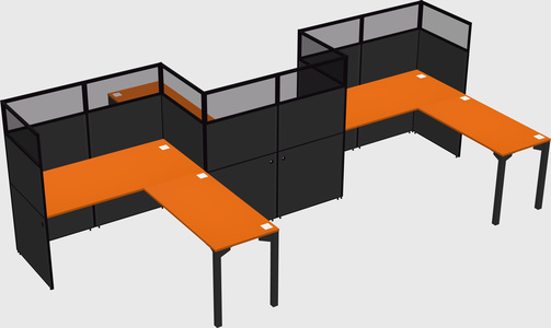 L-shape cubicles