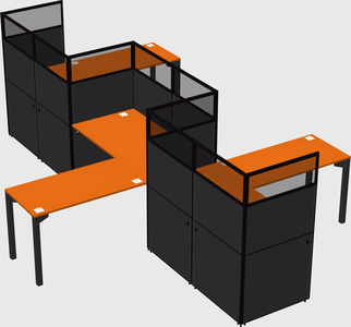 L-shape cubicles