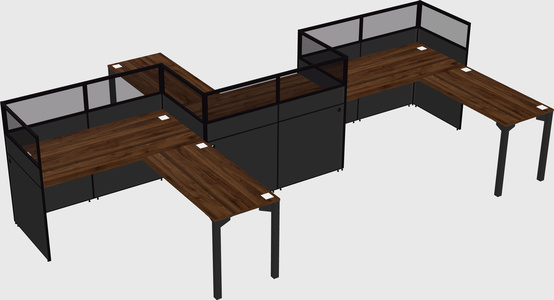 L-shape cubicles